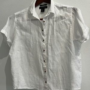 100 % Linen /Short sleeve women blouse